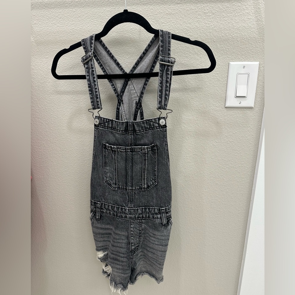 Abercrombie & Fitch Charcoal Denim Overalls